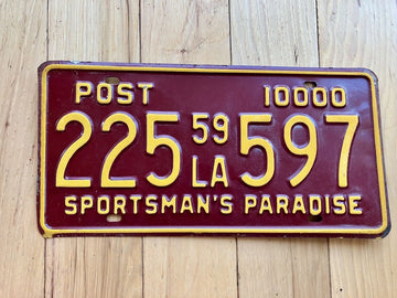 1959 Louisiana POST License Plate