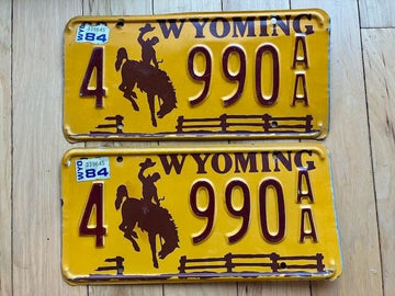 Pair of 1984 Wyoming License Plates
