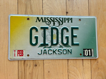 2001 Base Mississippi Vanity License Plate