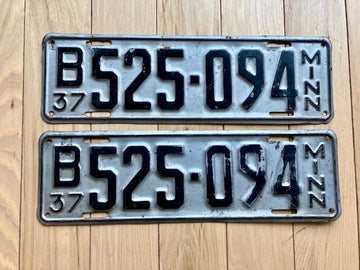 Pair of 1937 Minnesota License Plates