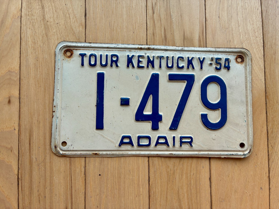 1954 Kentucky Adair County License Plate