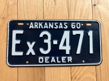 1960 Arkansas Dealer License Plate