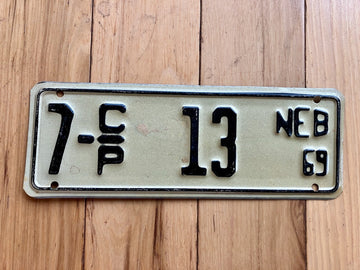 1969 Nebraska Cabin Permit License Plate