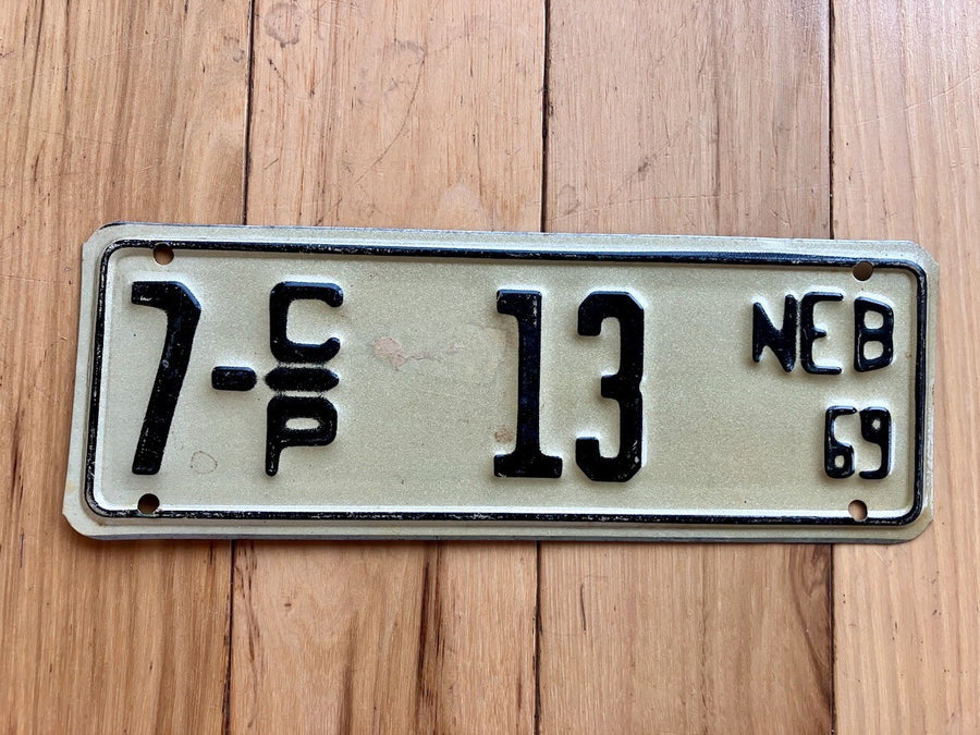 1969 Nebraska Cabin Permit License Plate