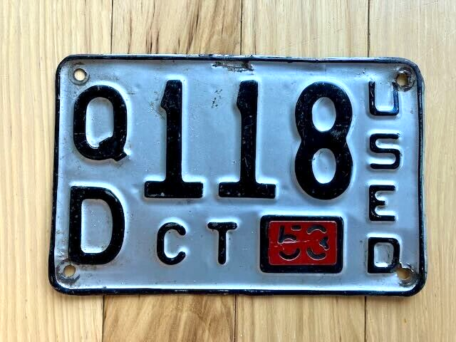1953 Used Dealer Connecticut License Plate