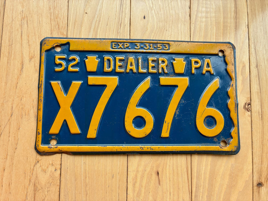 1952 Pennsylvania Dealer License Plate