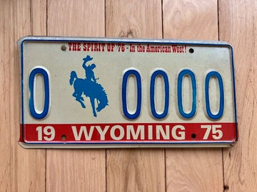 1975 Wyoming Sample License Plate