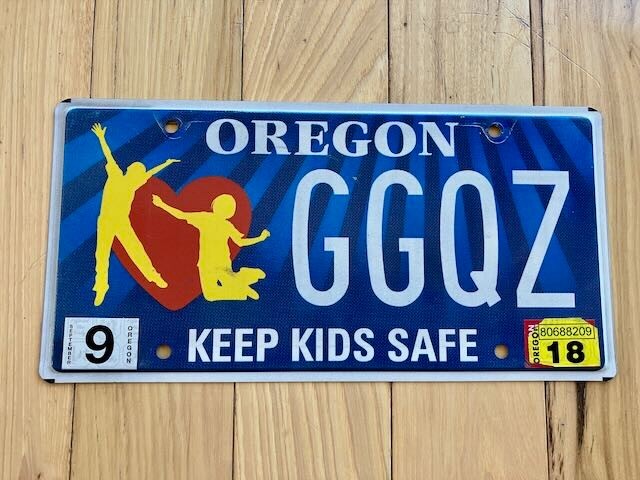 Rare 2018 Oregon Keep Kids Safe License Plate