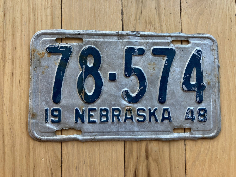 1948 Nebraska License Plate