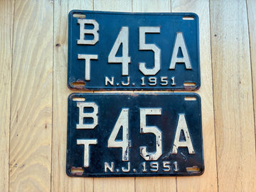 Pair of 1951 New Jersey License Plates
