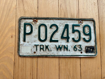 1963 Washington State Truck License Plate - Check With DOL First For YOM