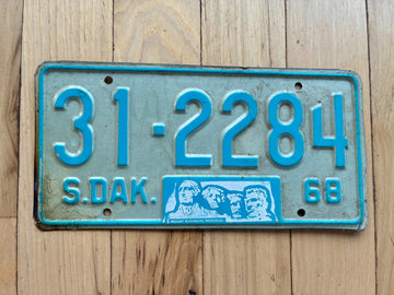 1968 South Dakota License Plate