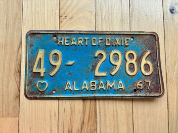 1967 Alabama License Plate