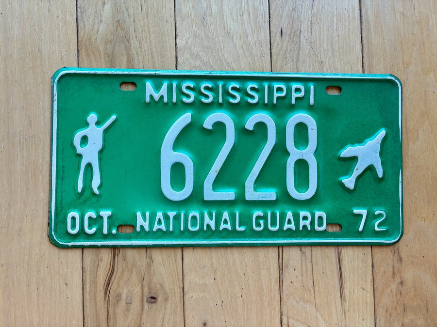 1972 Mississippi National Guard License Plate