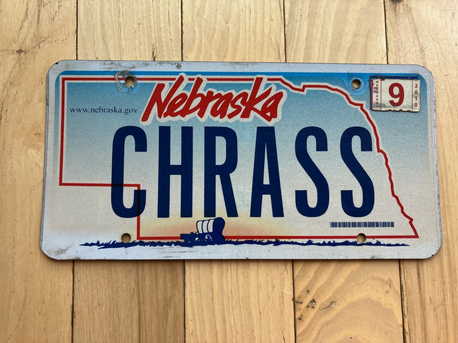 2010 Nebraska Vanity License Plate - CHRASS