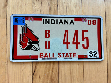 2008 Indiana Ball State License Plate