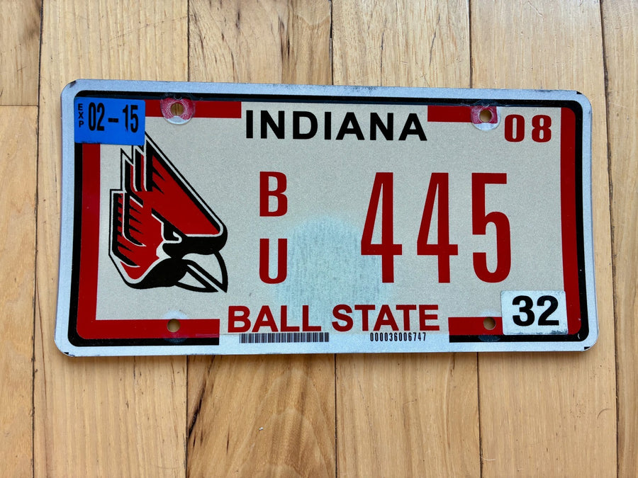 2008 Indiana Ball State License Plate