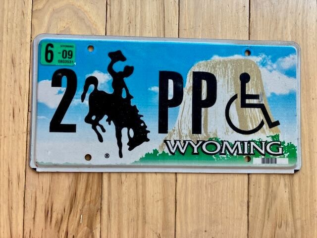 2009 Wyoming Disabled License Plate - Vanity? 2 PP