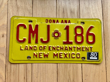 1980 New Mexico License Plate - Dona Ana County