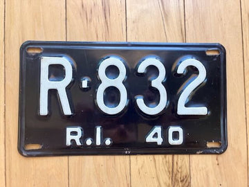 1940 Rhode Island License Plate