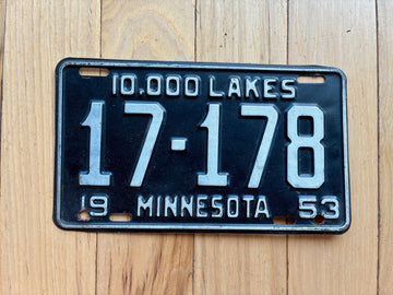 1953 Minnesota License Plate