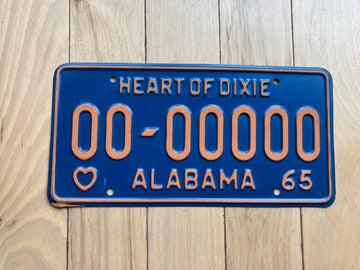 1965 Alabama Sample License Plate