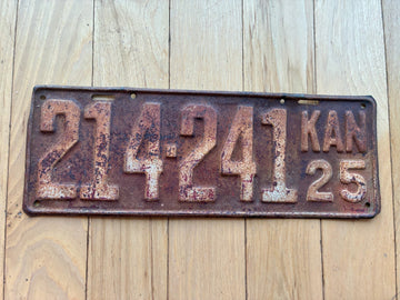 1925 Kansas License Plate