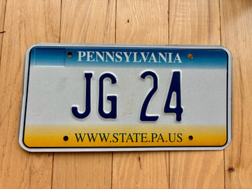 2002 Pennsylvania Vanity License Plate - JG 24