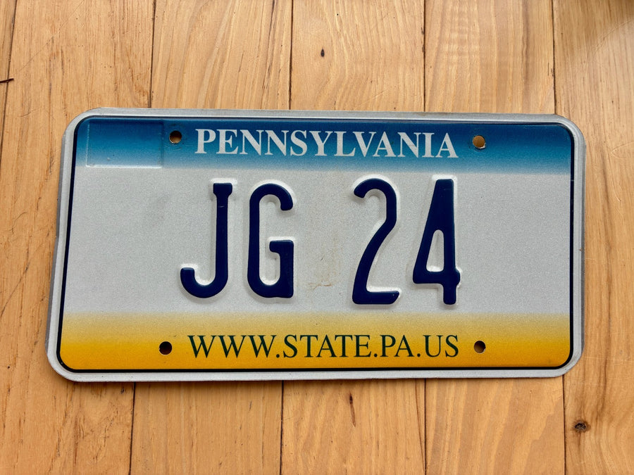 2002 Pennsylvania Vanity License Plate - JG 24