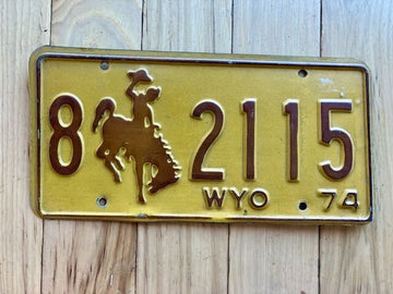 1974 Wyoming License Plate