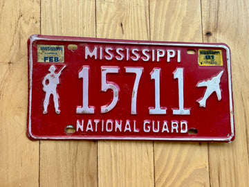 1981 Mississippi National Guard License Plate