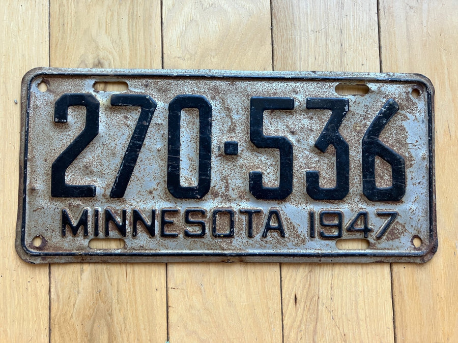 1947 Minnesota License Plate