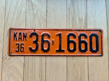 1936 Kansas License Plate