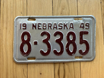 1949 Nebraska License Plate
