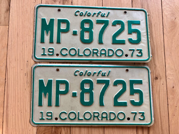 Pair of 1973 Colorado License Plates