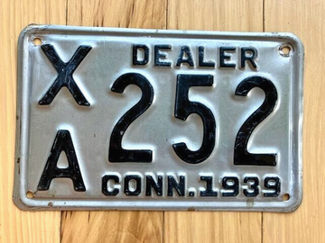 1939 Connecticut Dealer License Plate