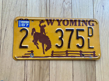 1987 Wyoming License Plate