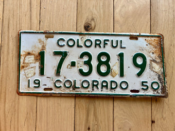 1950 Colorado License Plate