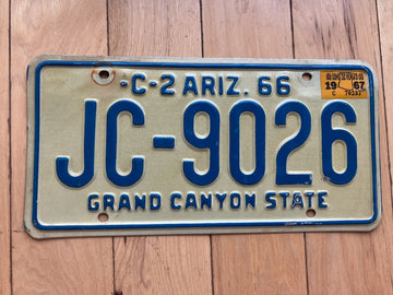 1966 Arizona Commercial License Plate W/ 1967 Tab