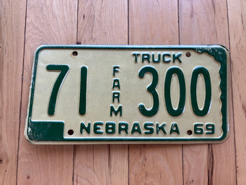 1969 Nebraska Farm Truck License Plate