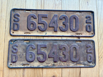 Pair of 1920 South Dakota License Plates