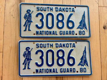 Pair of 1980 South Dakota National Guard License Plates
