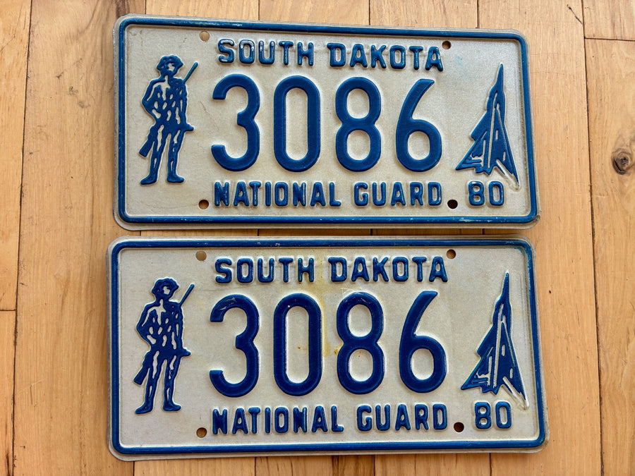 Pair of 1980 South Dakota National Guard License Plates
