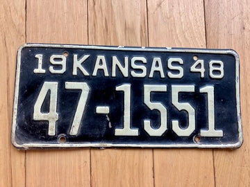 1948 Kansas License Plate