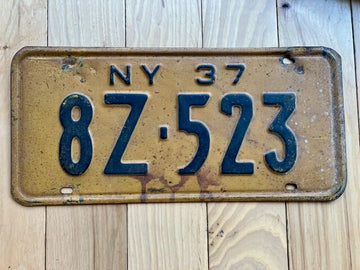 1937 New York License Plate