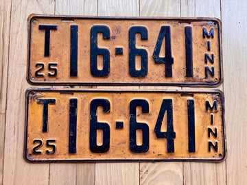 Pair of 1925 Minnesota Truck License Plates