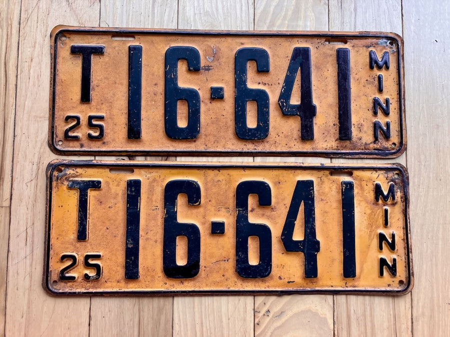 Pair of 1925 Minnesota Truck License Plates