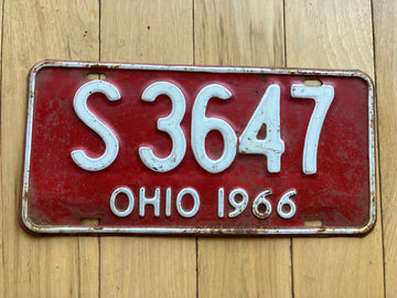 1966 Ohio License Plate