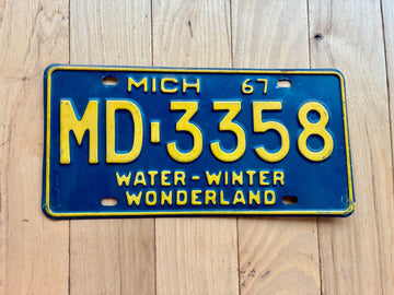 1967 Michigan License Plate