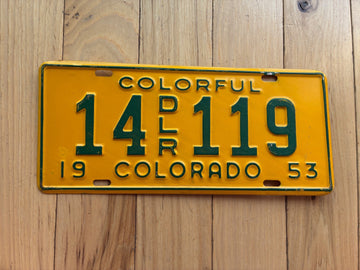 1953 Colorado Dealer License Plate